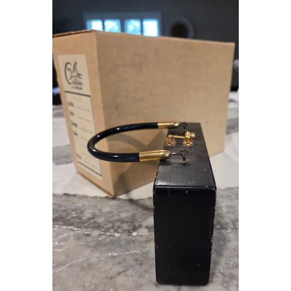 Vintage 1967 Enid Collins of Texas Signed Wooden "Night Owl" Box Bag with Box - Picture 11 of 11